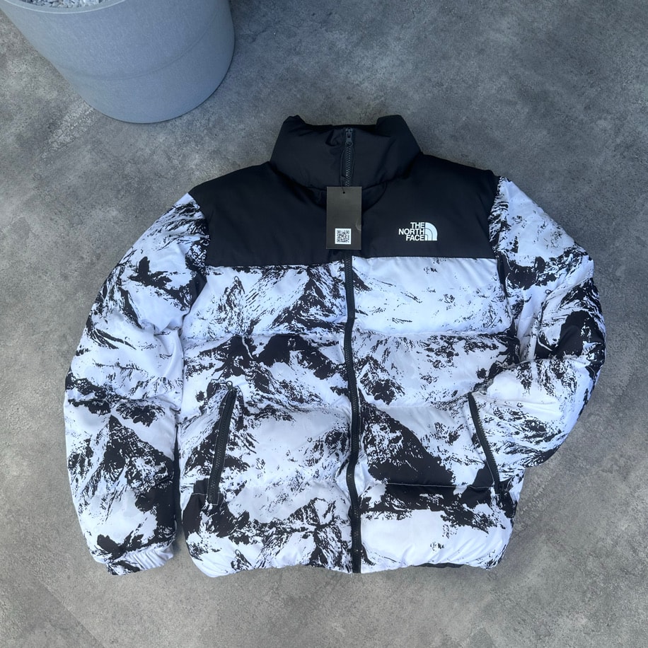 North Face Oversize Desenli Şişme Mont