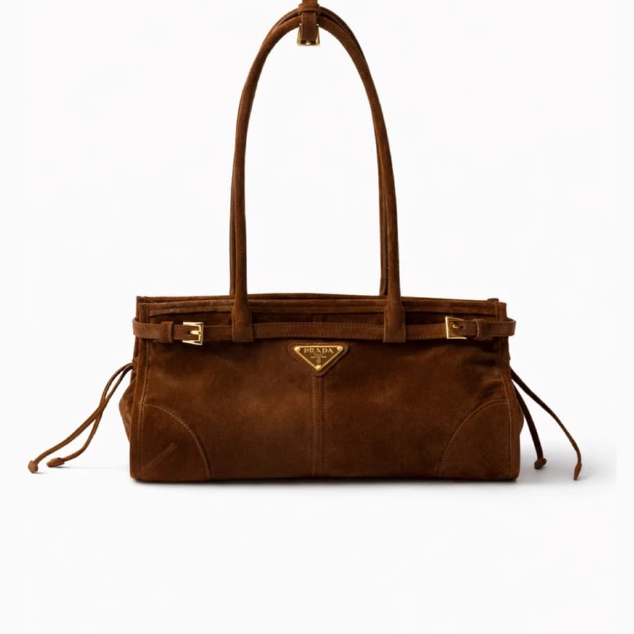 Prada Bonnie Süet Bag Brown görsel 2