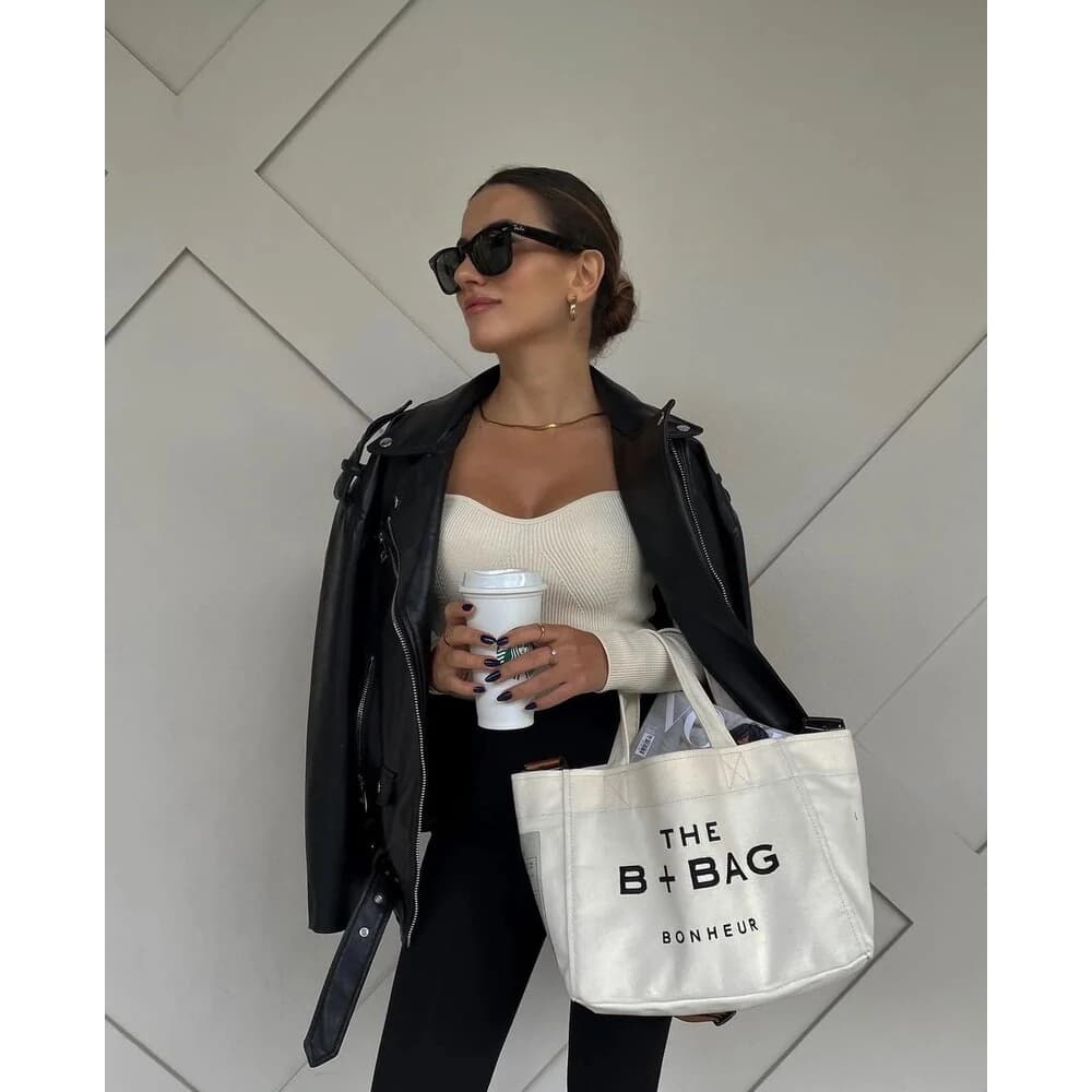 The B + Bag Bonheur Canvas Tote görsel 4