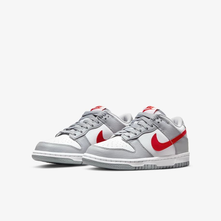 Nike Dunk Low White Wolf Grey University Red görsel 3