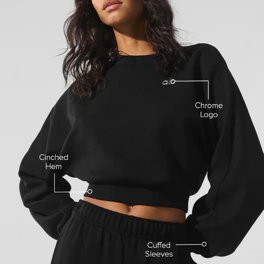 Alo Yoga Cropped Black Sweatshirt görsel 2