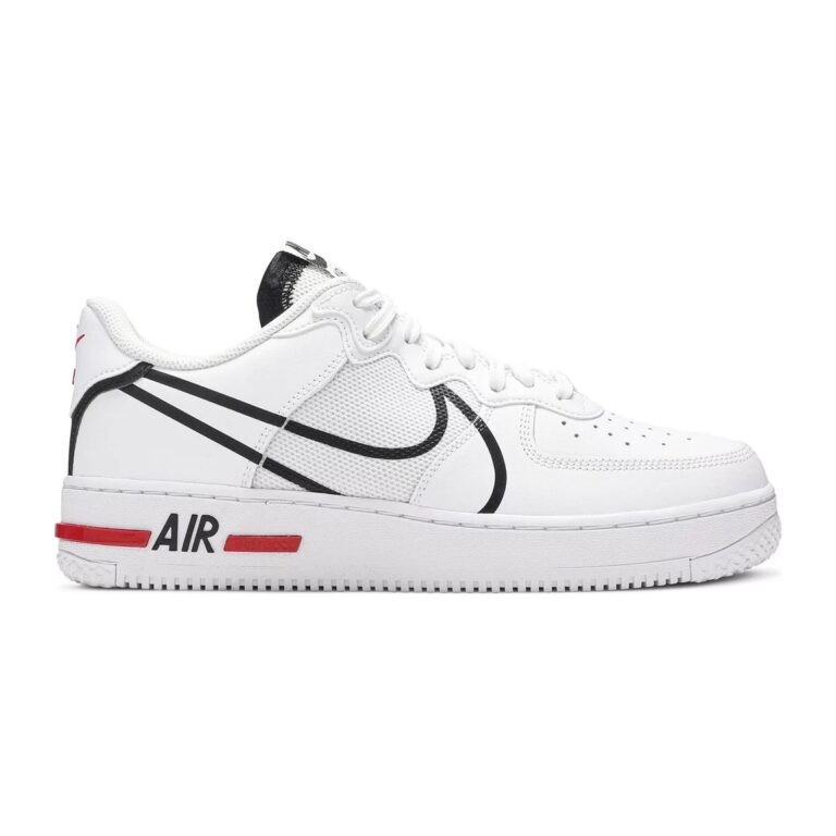 Nike Air Force 1 React White Black Red