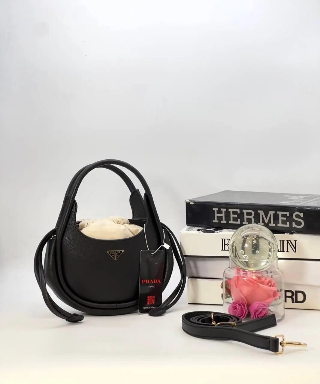Prada Bagget Handbag DARK SİYAH görsel 2
