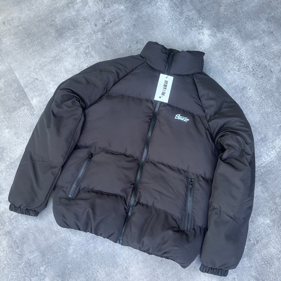 Oversize Stvd Siyah Şişme Mont