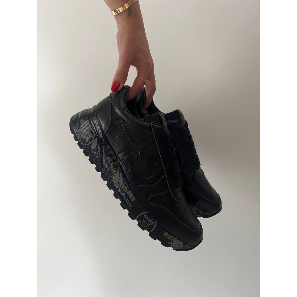 Premiata Black Parlak Deri