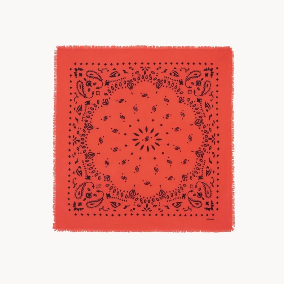 Kujten Large Cashmere Bandana Hachiko Orange
