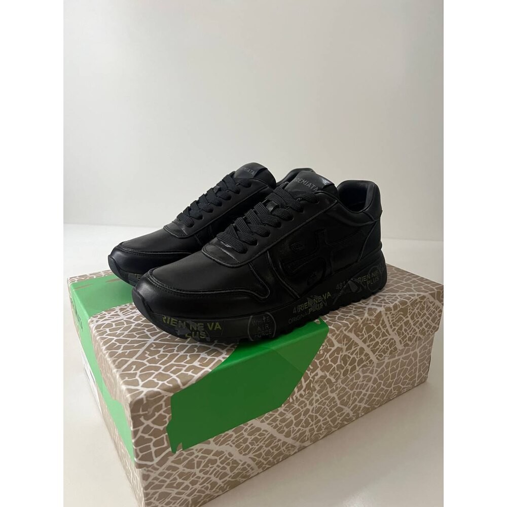 Premiata Black Parlak Deri