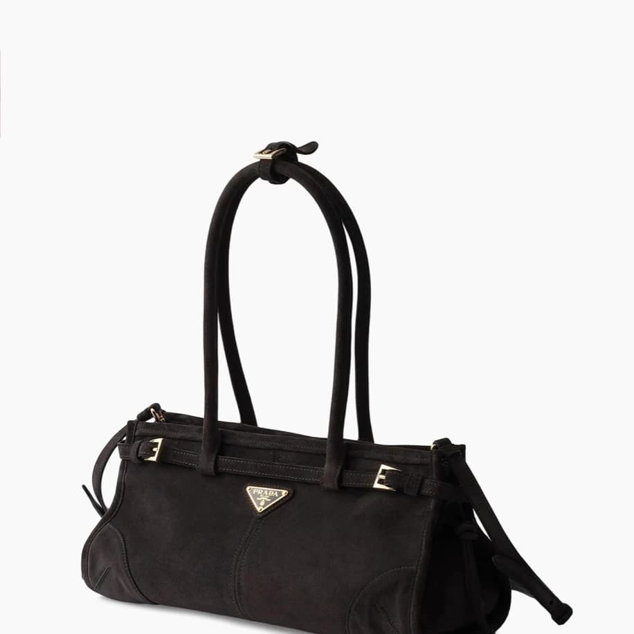Prada Bonnie Süet Bag Black görsel 4