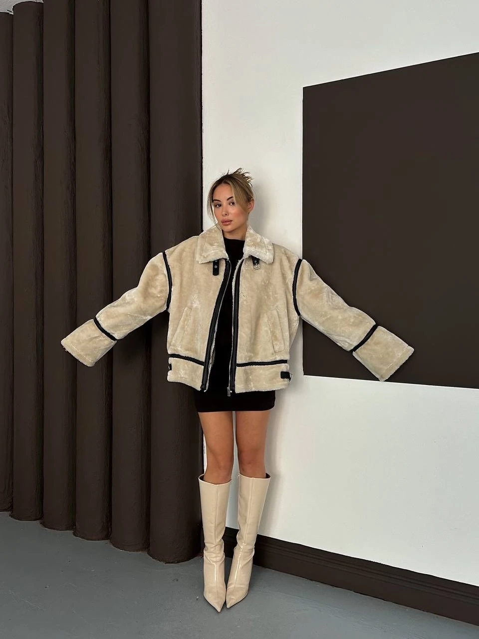 Zara Krem Kürklü Ceket