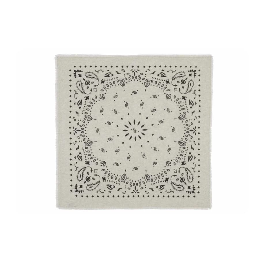 Kujten Large Cashmere Bandana Hachiko Oats White