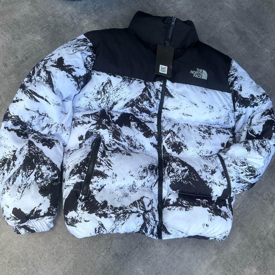 North Face Oversize Desenli Şişme Mont