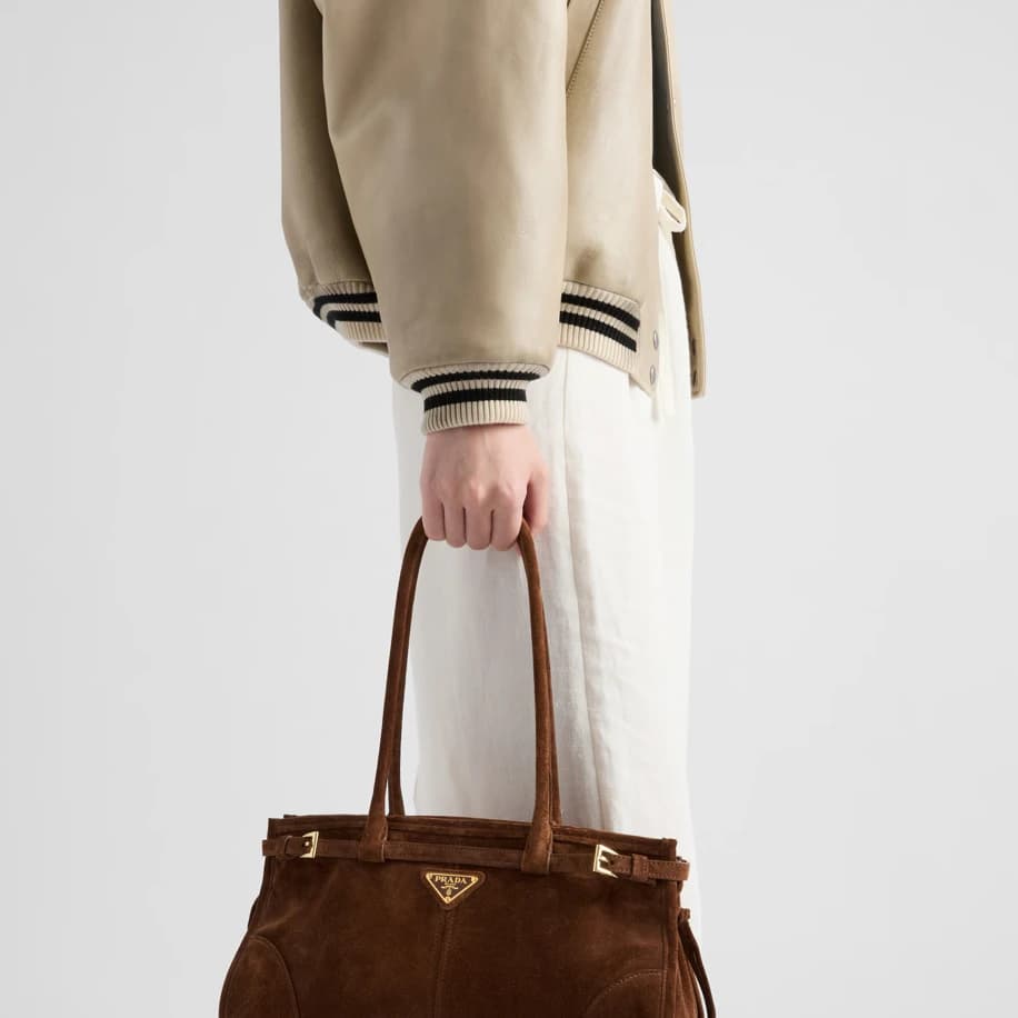 Prada Bonnie Süet Bag Brown görsel 4