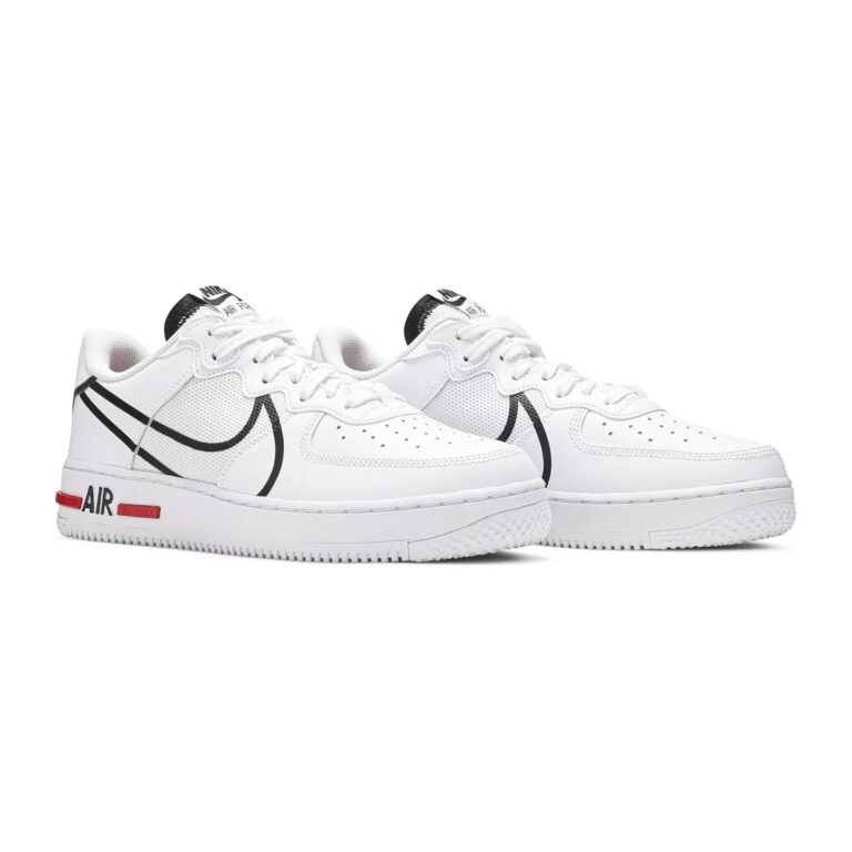 Nike Air Force 1 React White Black Red