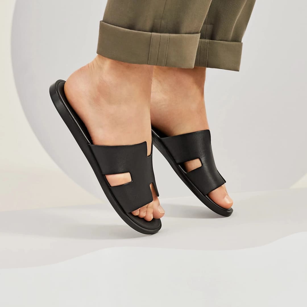 Hermes Izmir Sandal Noir Smooth Calfskin Leather görsel 4