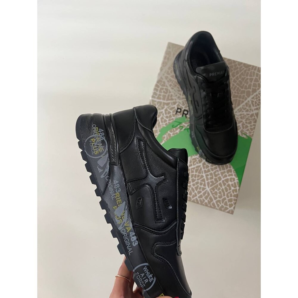 Premiata Black Parlak Deri