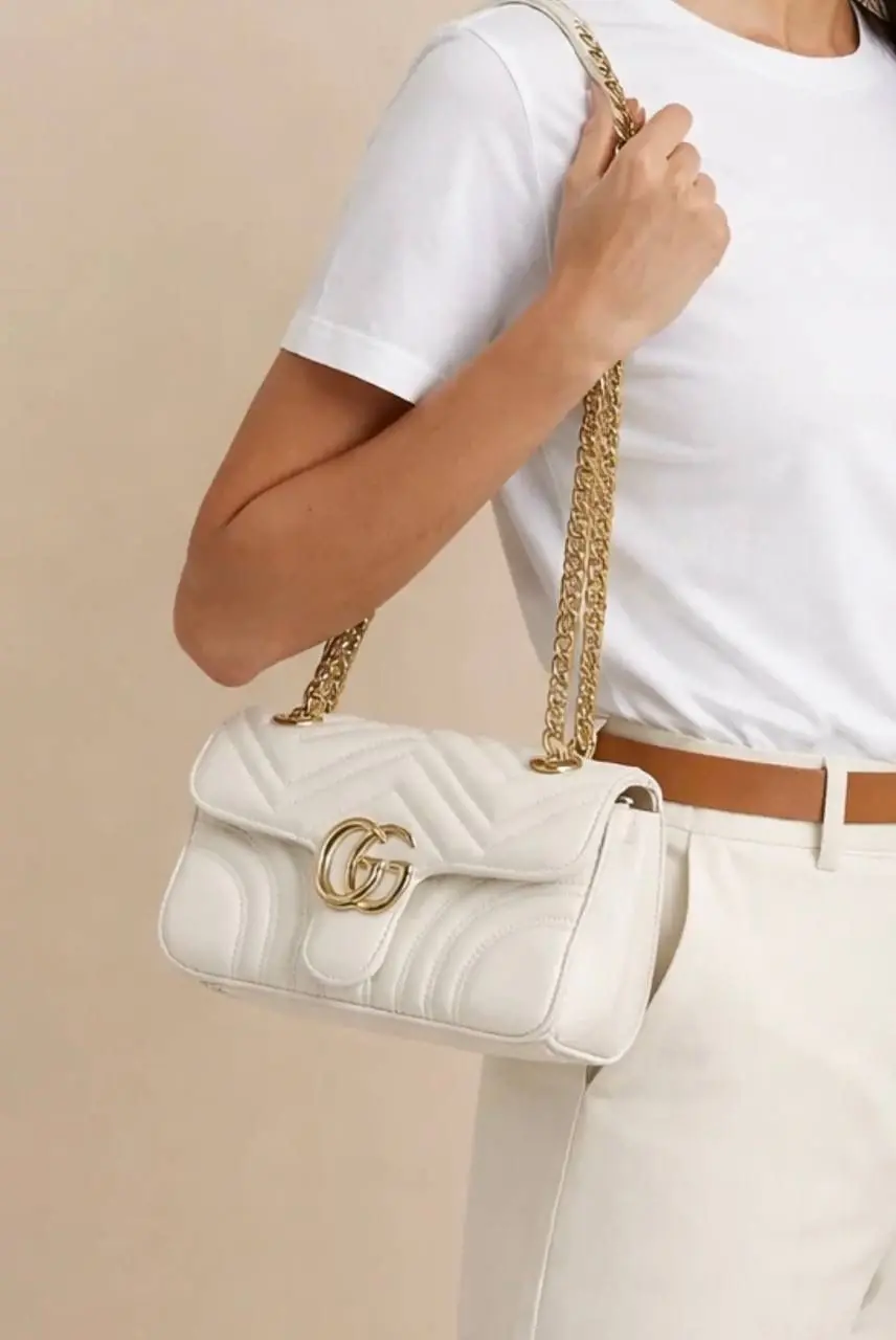 GG MARMOUNT MEDIUM BEYAZ BAG