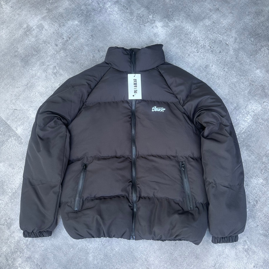 Oversize Stvd Siyah Şişme Mont