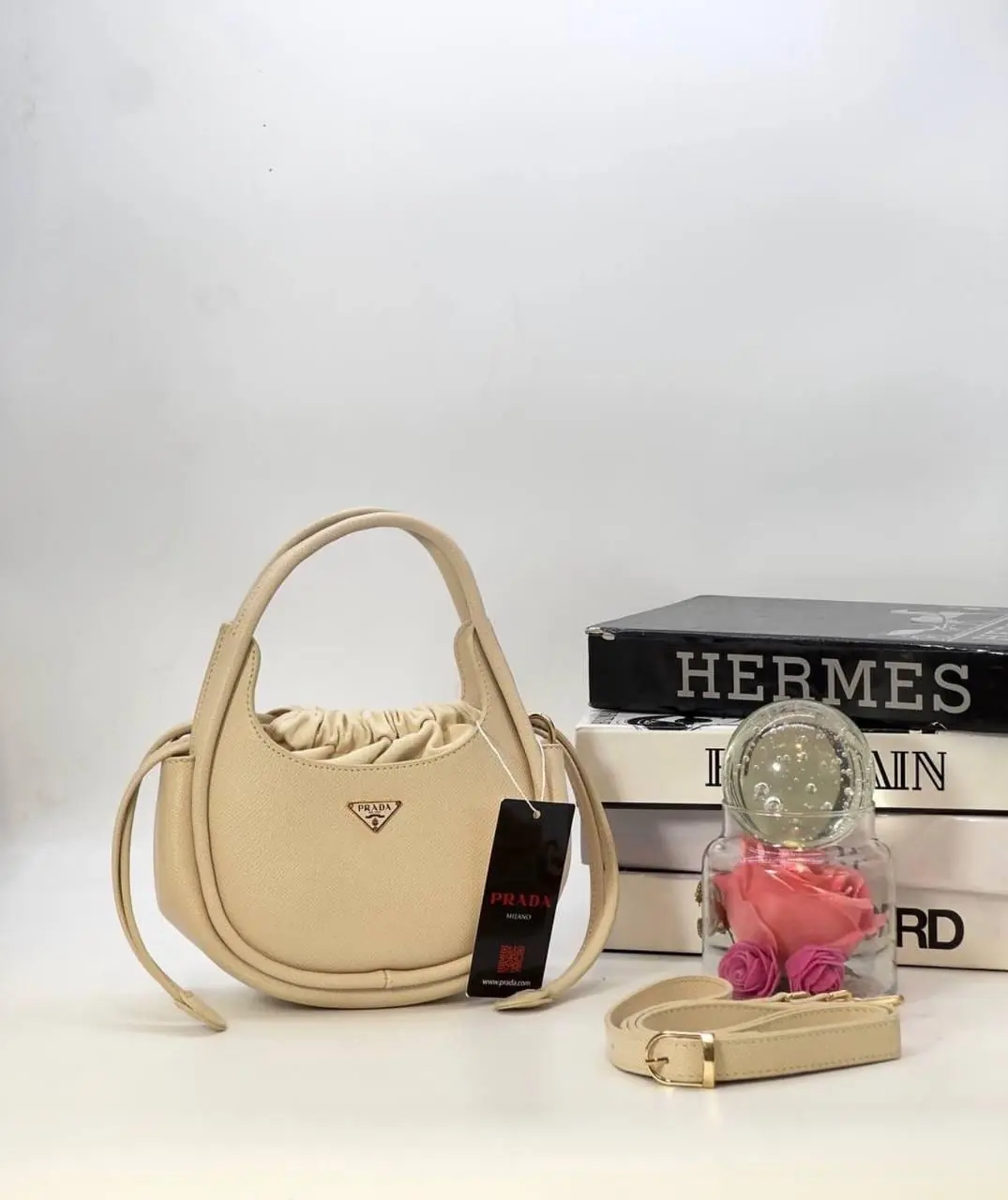 Prada Bagget Handbag Krem