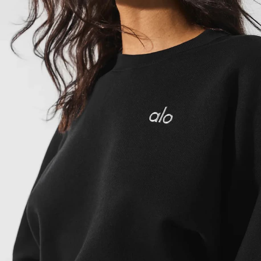Alo Yoga Cropped Black Sweatshirt görsel 3