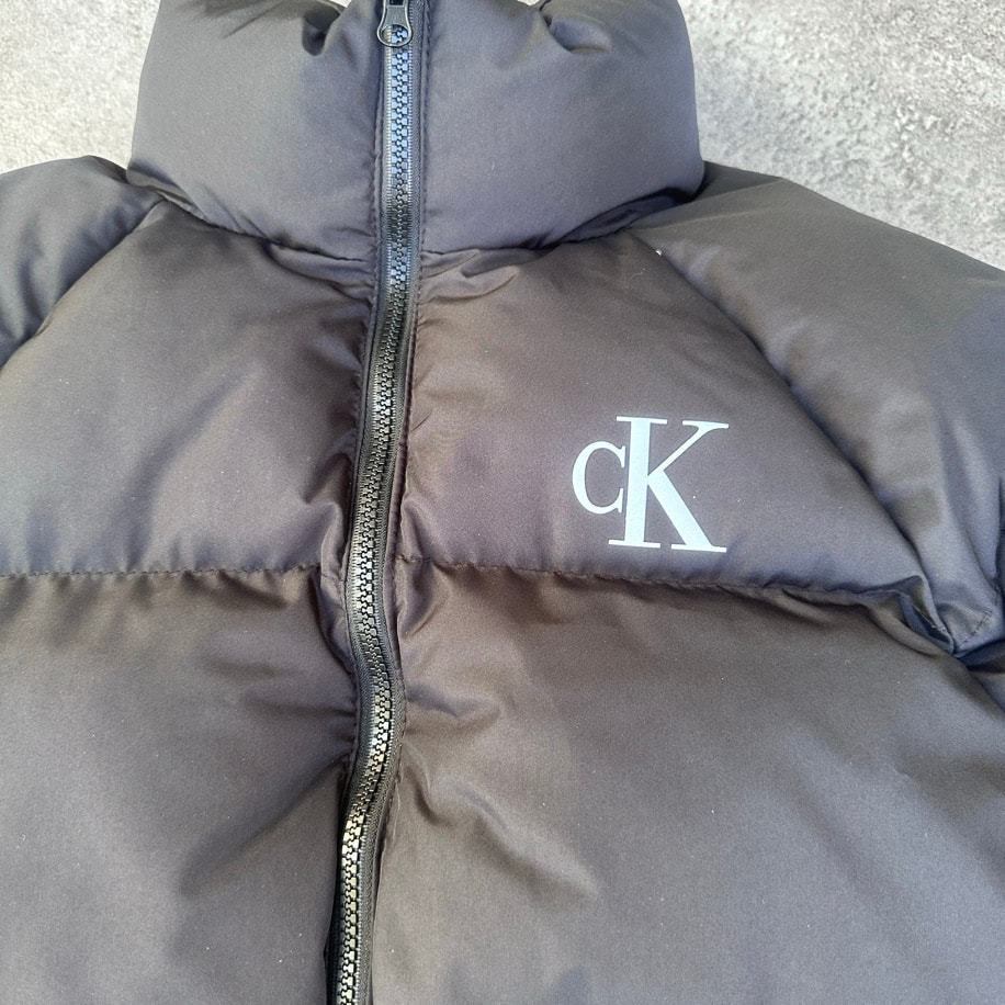 Oversize Ck Siyah Şişme Mont