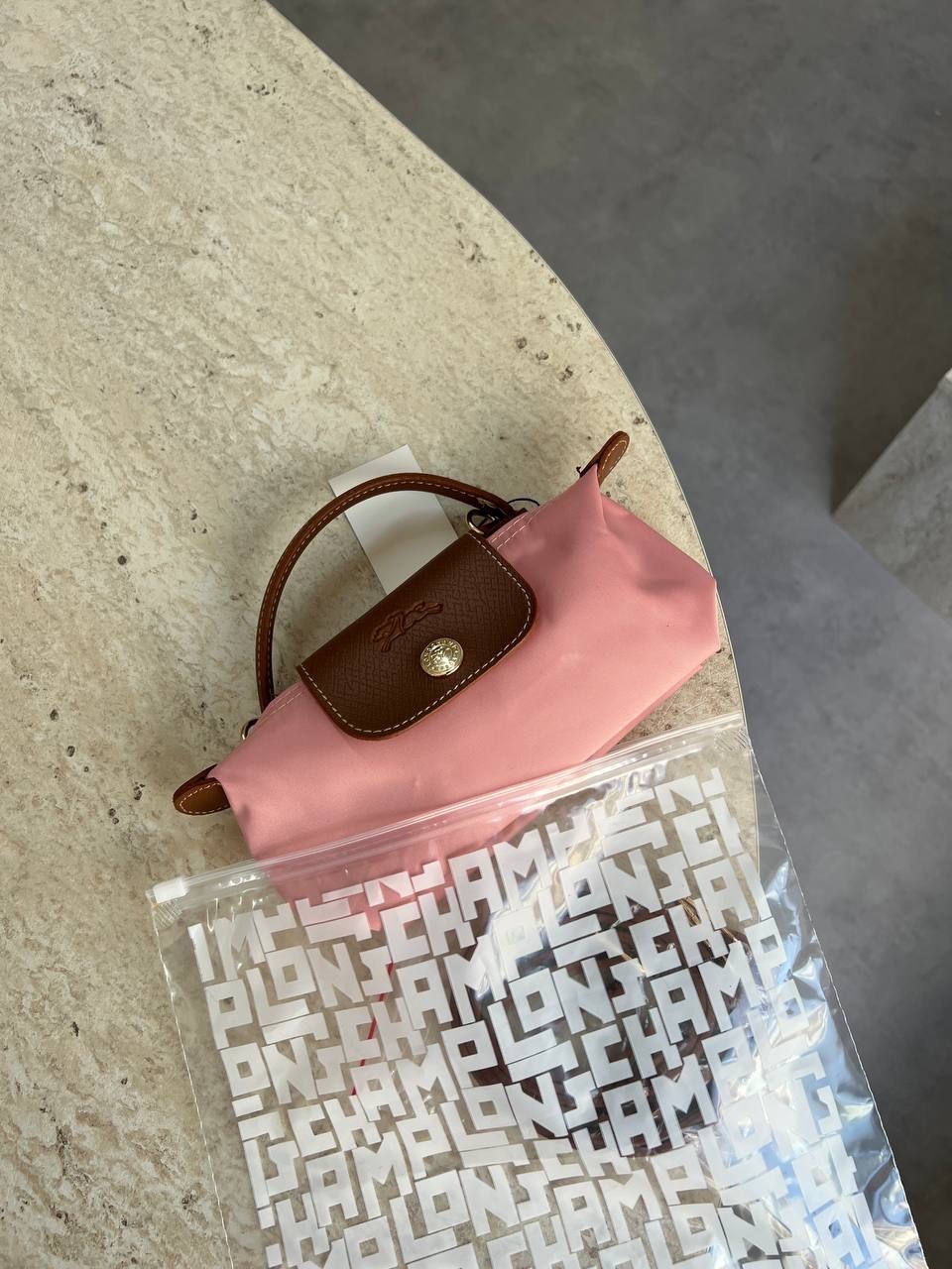 Long Champ Toz Pembe Kol Çantası