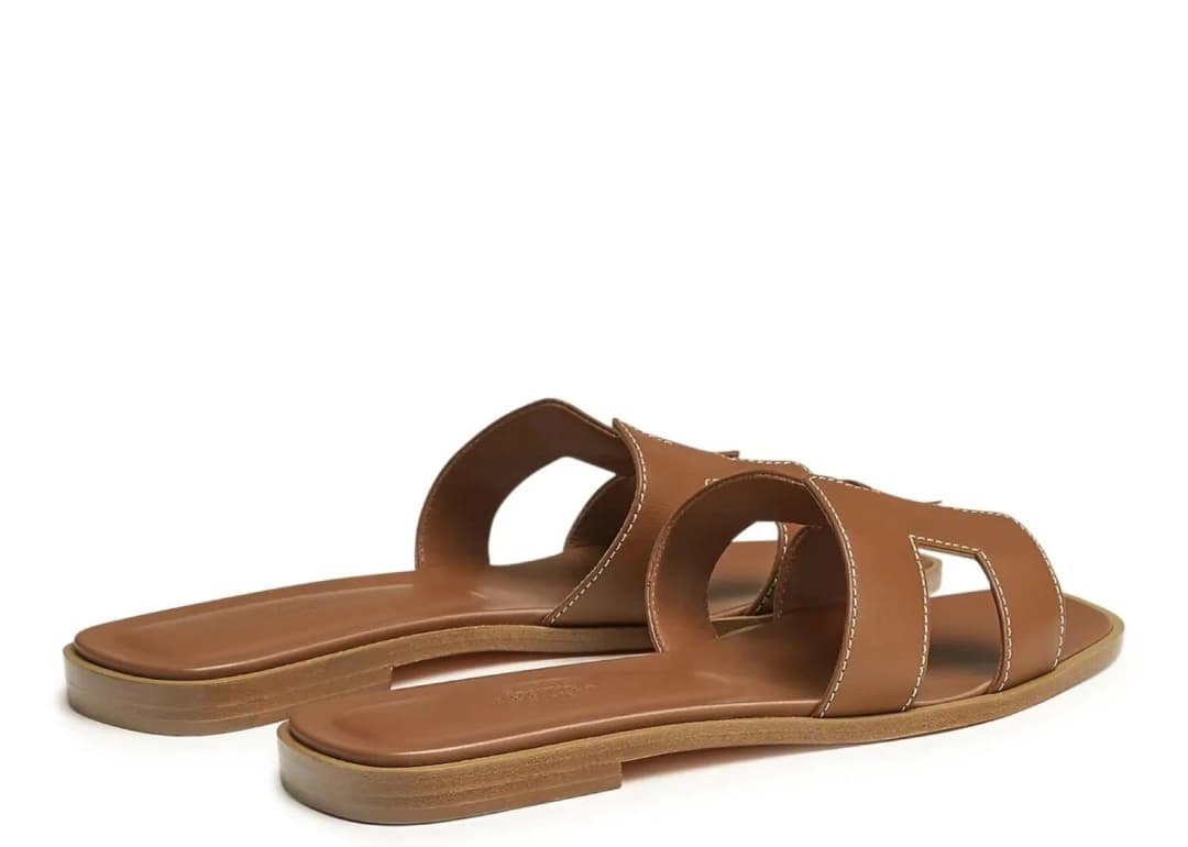 Hermes Oran Sandal Gold Box Calfskin Leather görsel 3