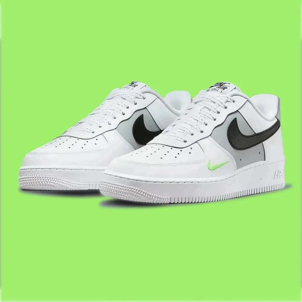 Nike Air Force Wolf Grey Neon görsel 3