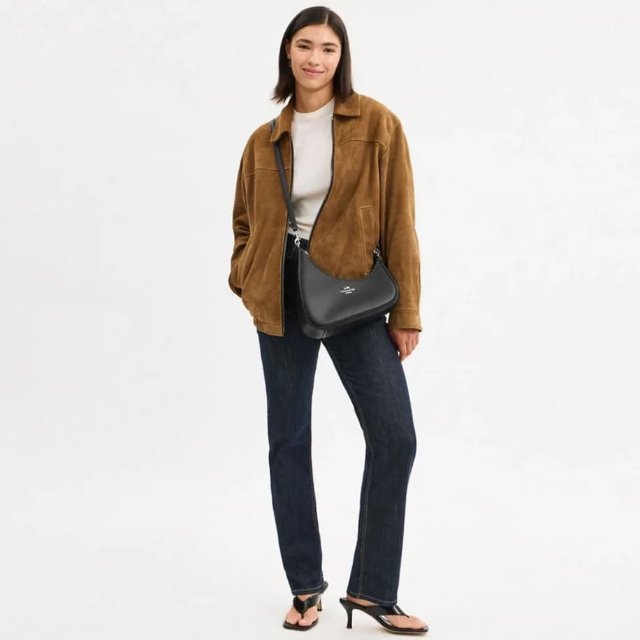 Coach Asimetrical Black Shoulder Bag görsel 4