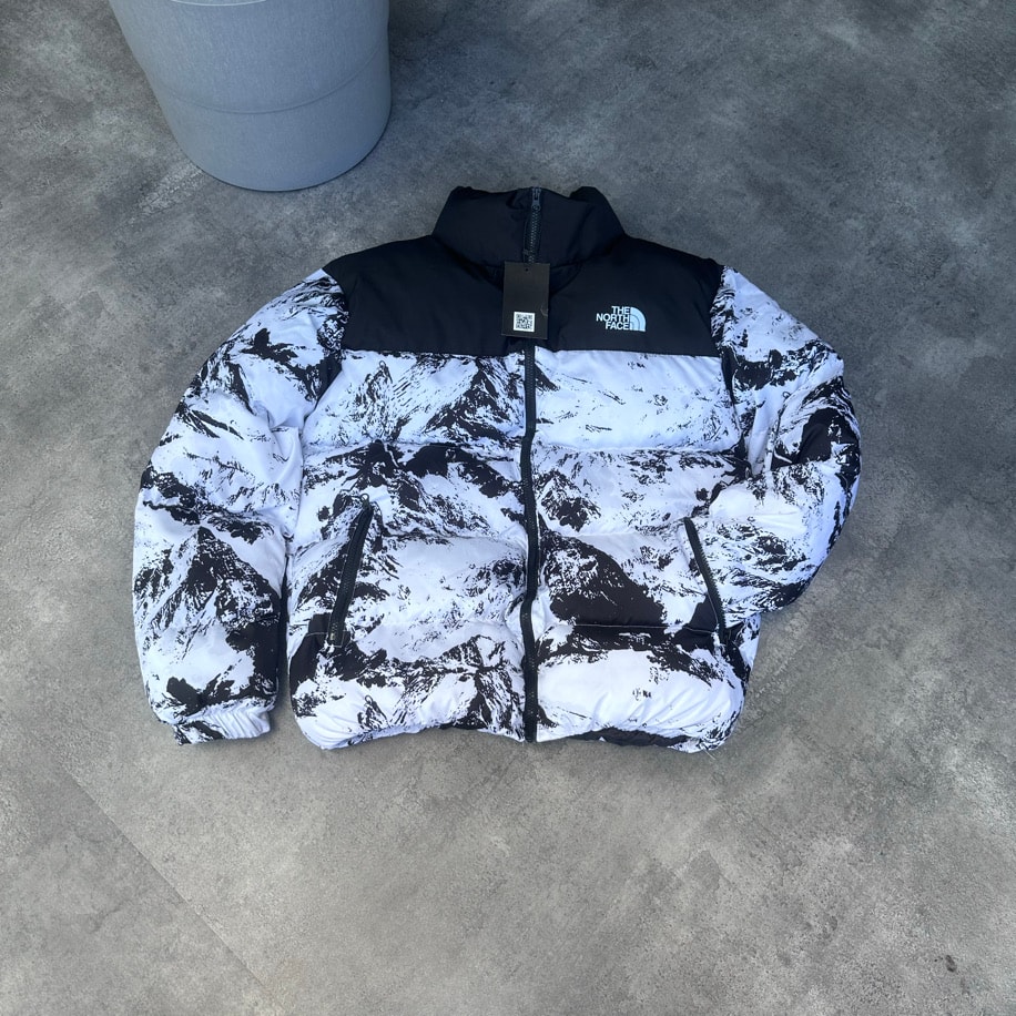 North Face Oversize Desenli Şişme Mont