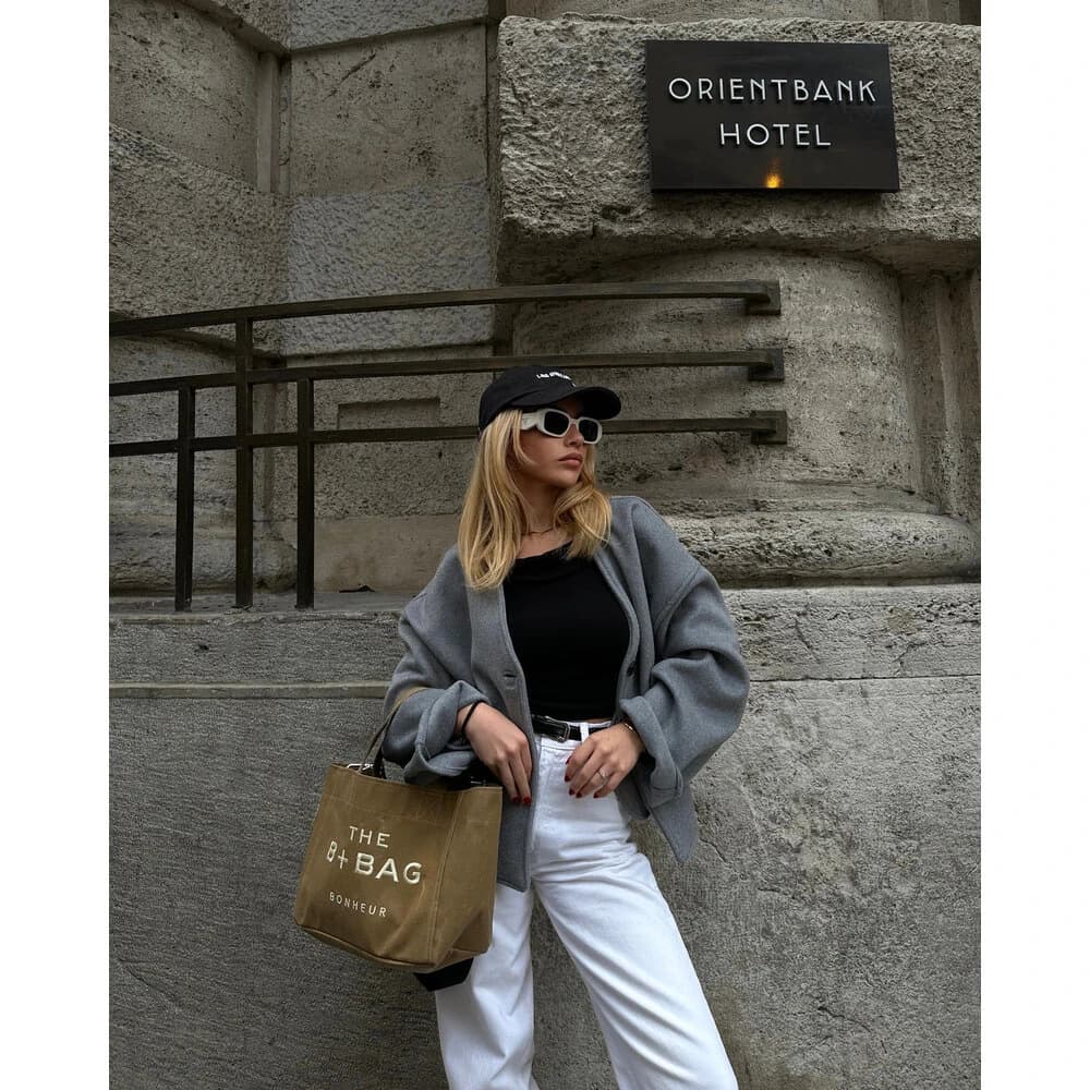 The B + Bag Bonheur Canvas Tote görsel 4