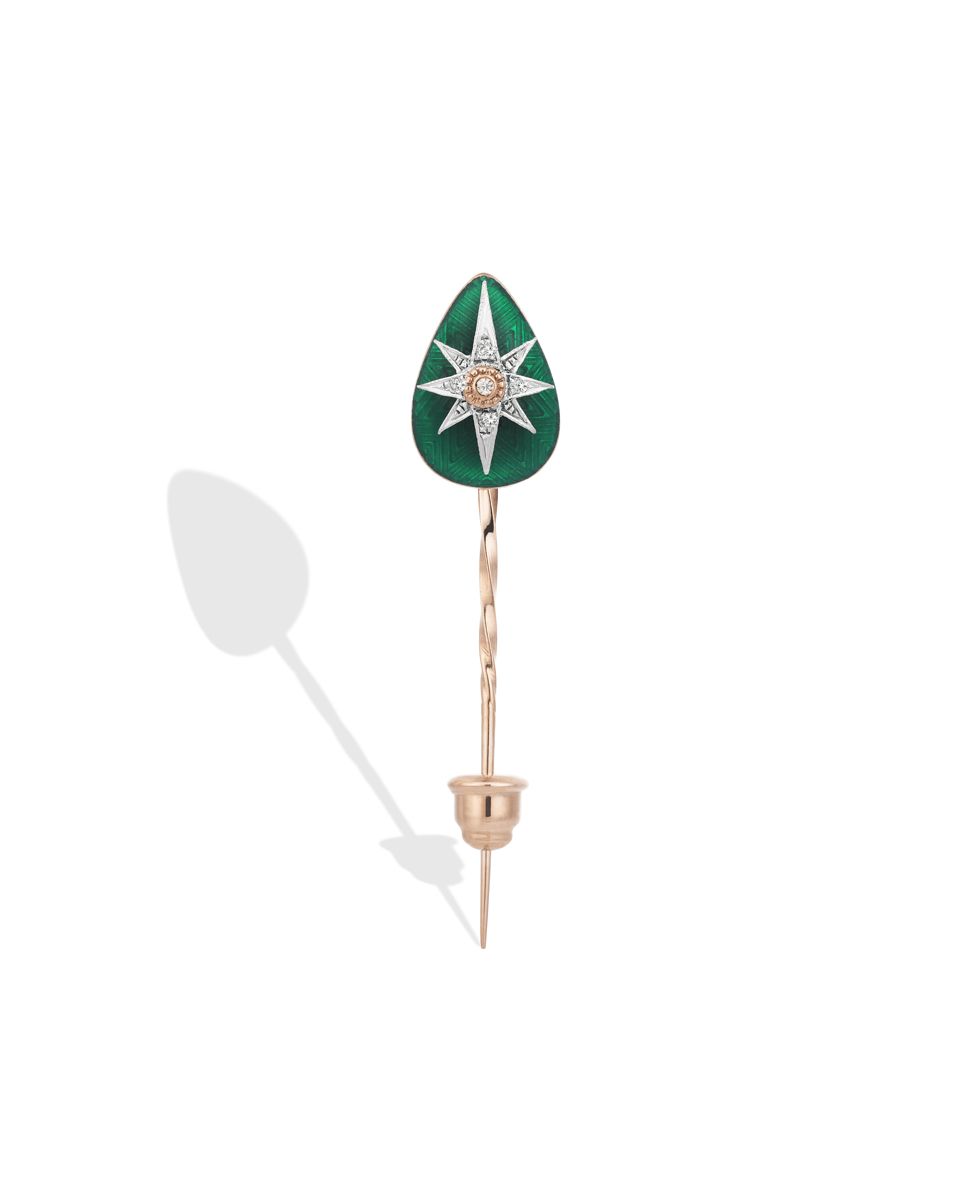 Charm & More Diamond Enamel Brooch - Green