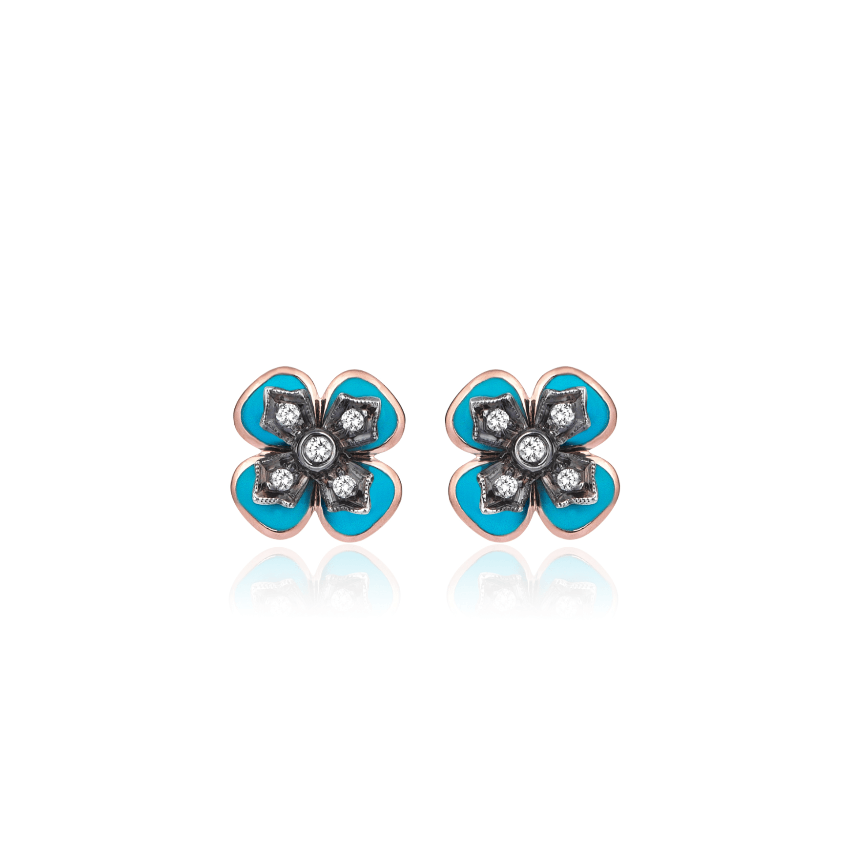 Istanbul Series Clover Enamel Gold Earrings for Women