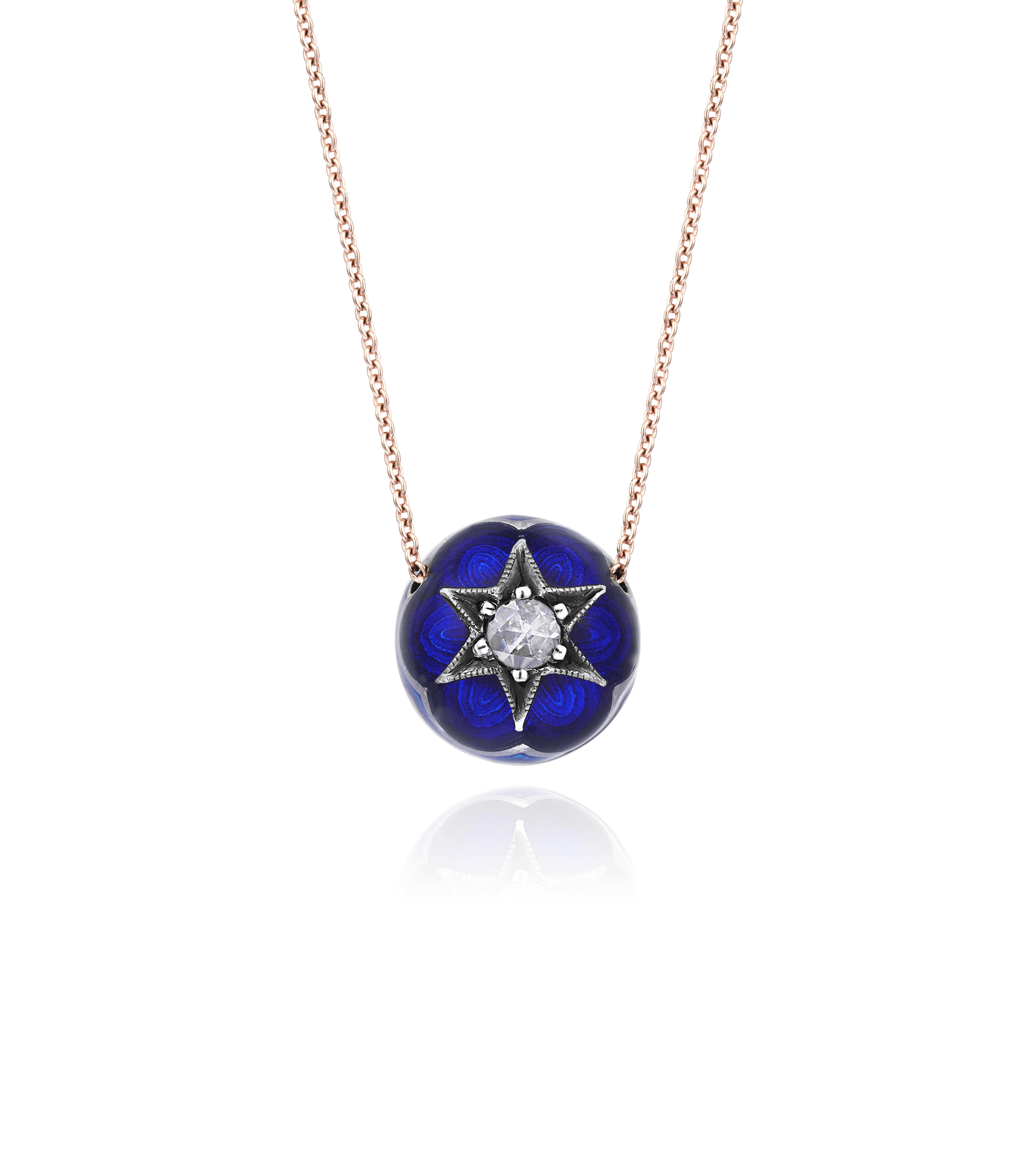 Istanbul Series Round Enamel Diamond Stone Gold Women's Necklace