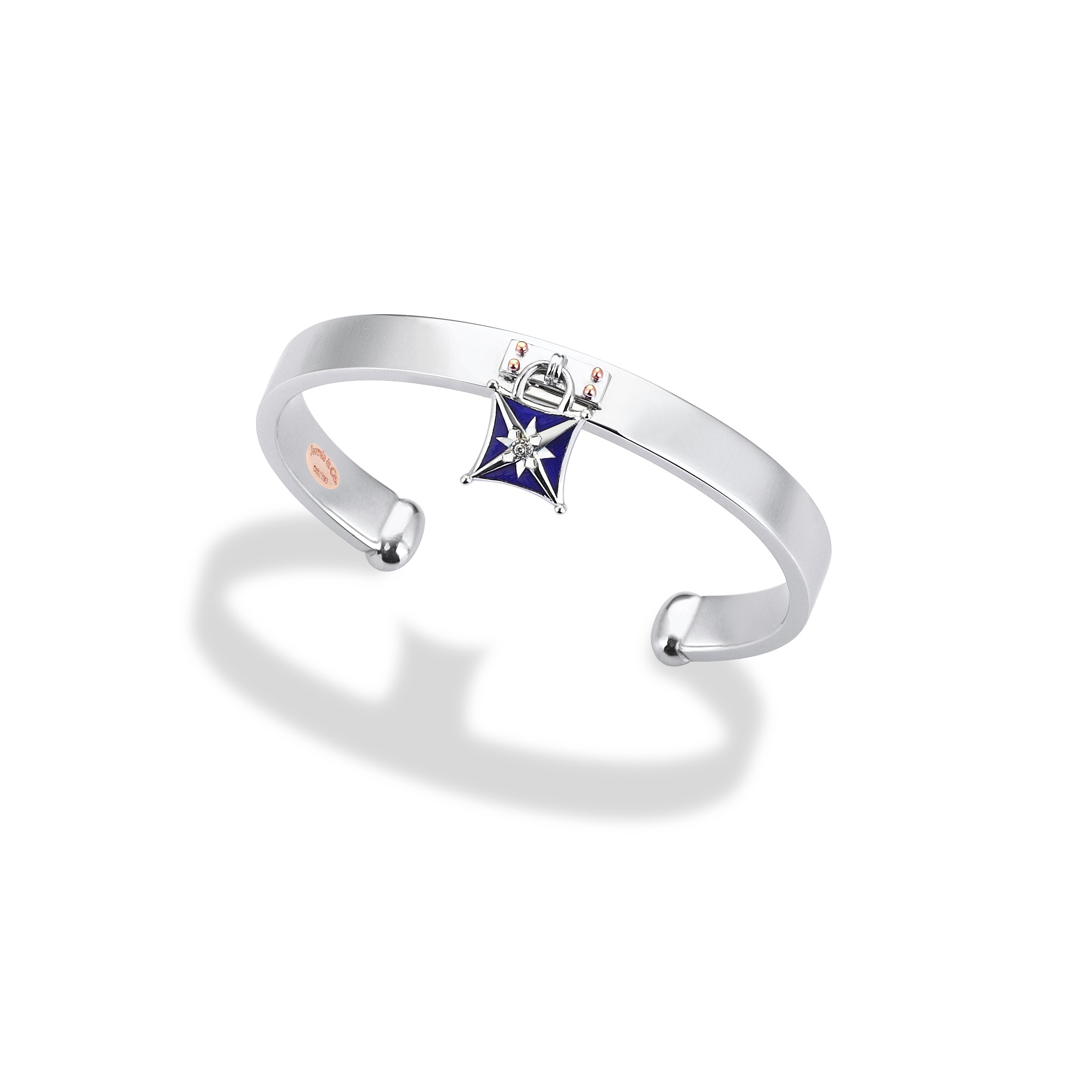 Charm & More Square Diamond Enamel BangleCharm & More Square Diamond Enamel Bangle - Silver