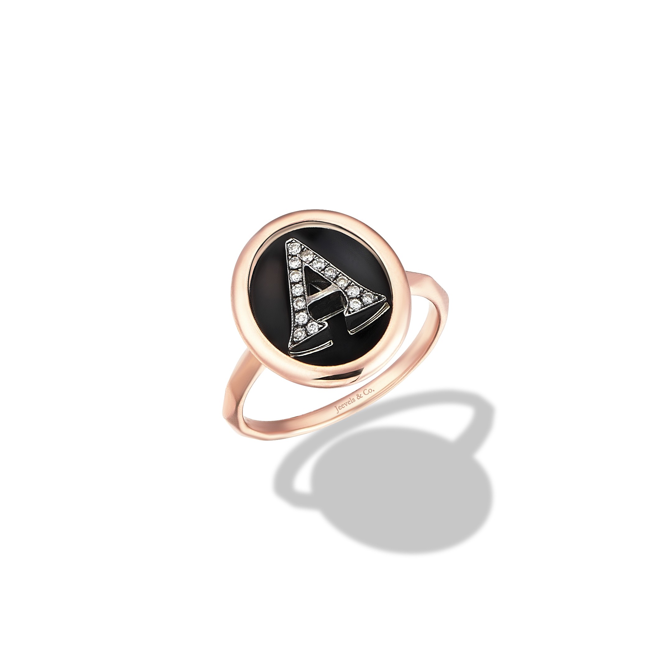 Istanbul Series Letter Enamel Diamond Gold Ring