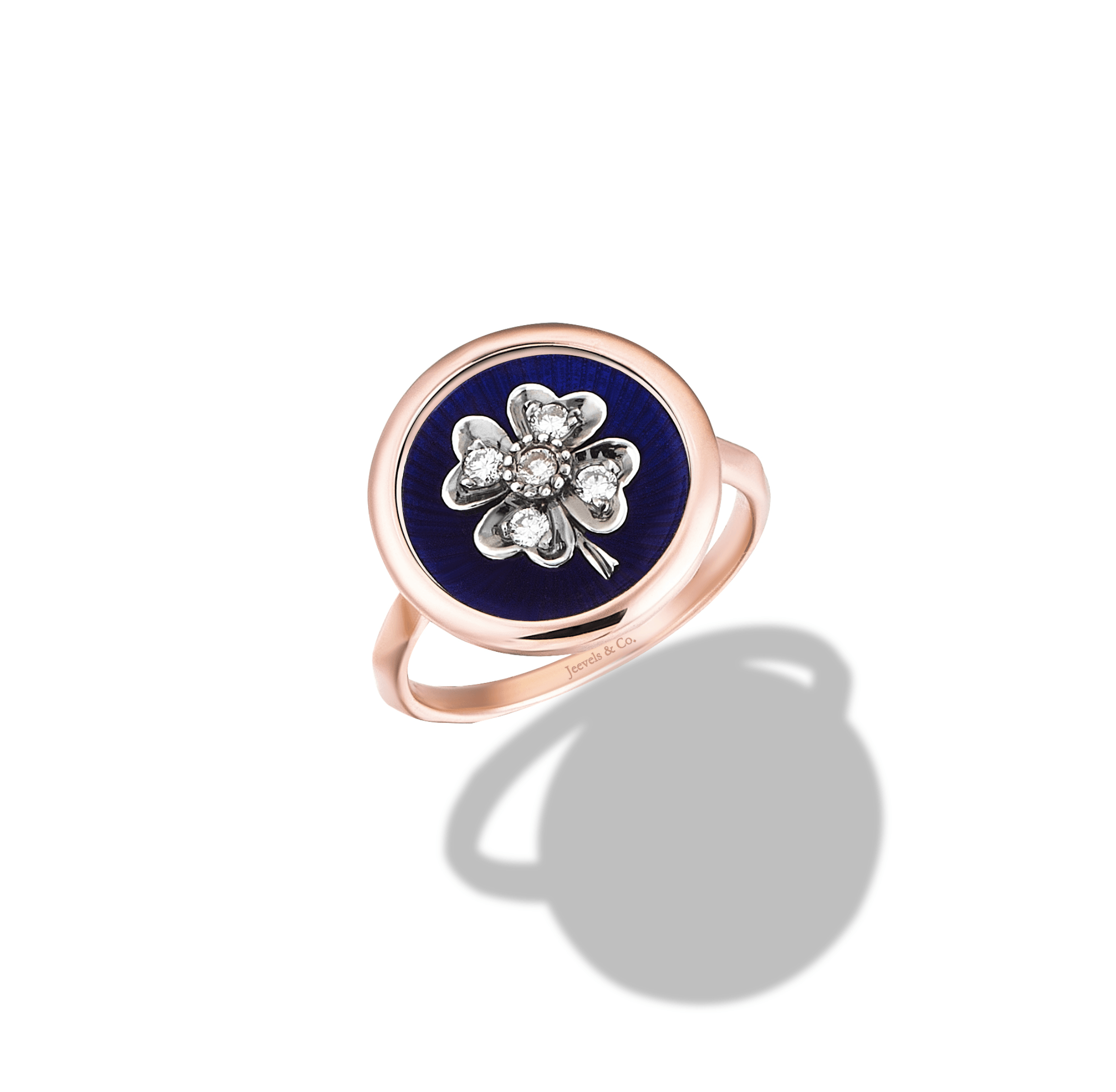 Istanbul Series Enamel Clover Diamond Women's Gold Ring