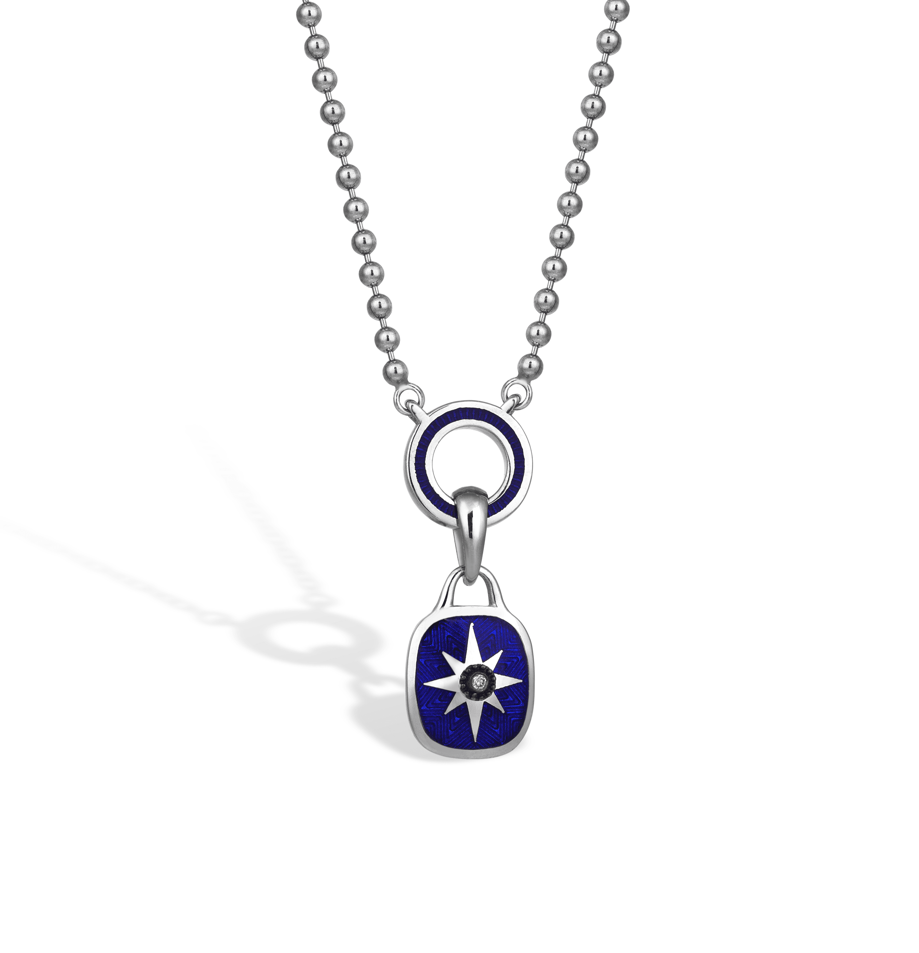 Charm & More Oval Diamond Enamel Necklace