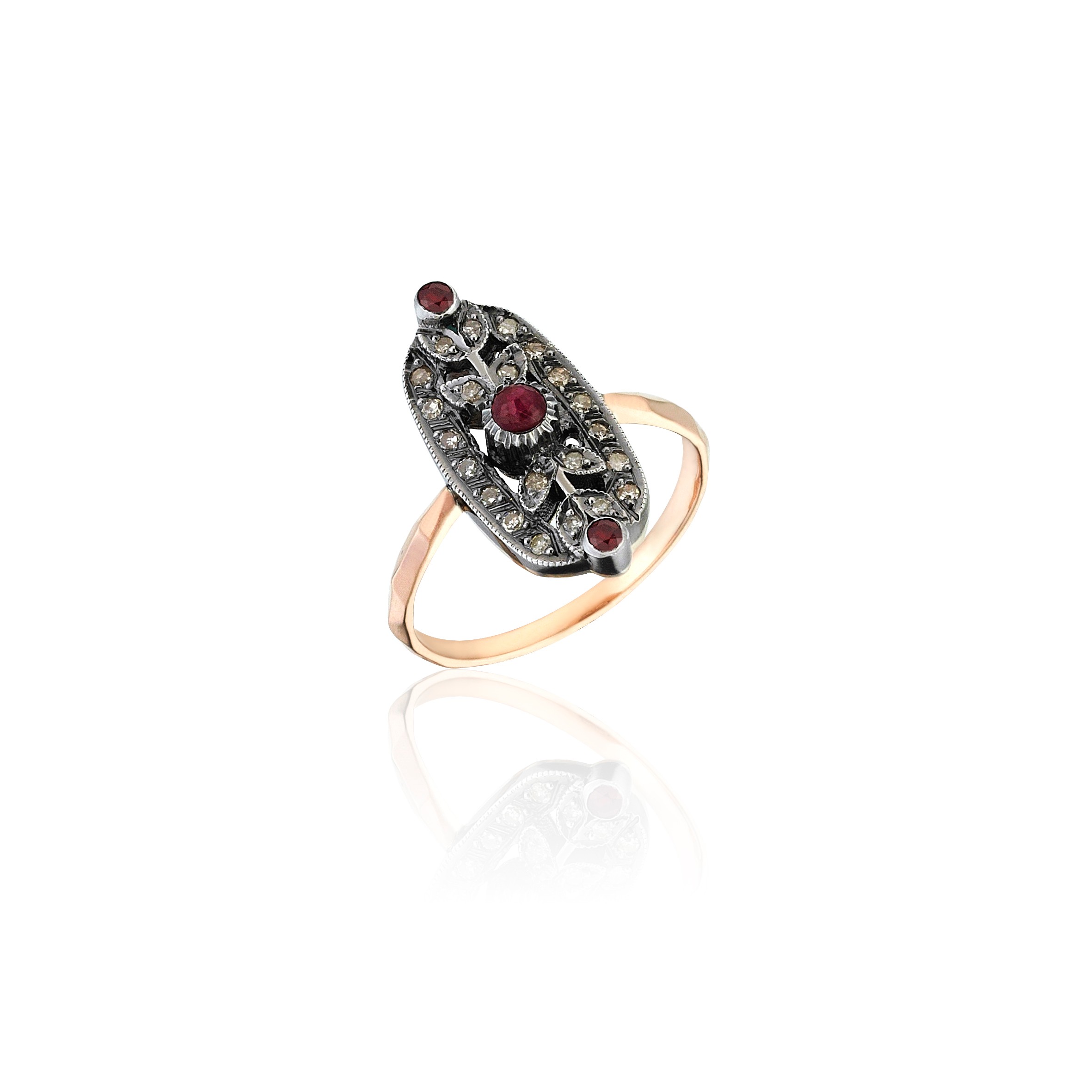 Istanbul Series Ruby and Diamond Stone Women's Gold Ring