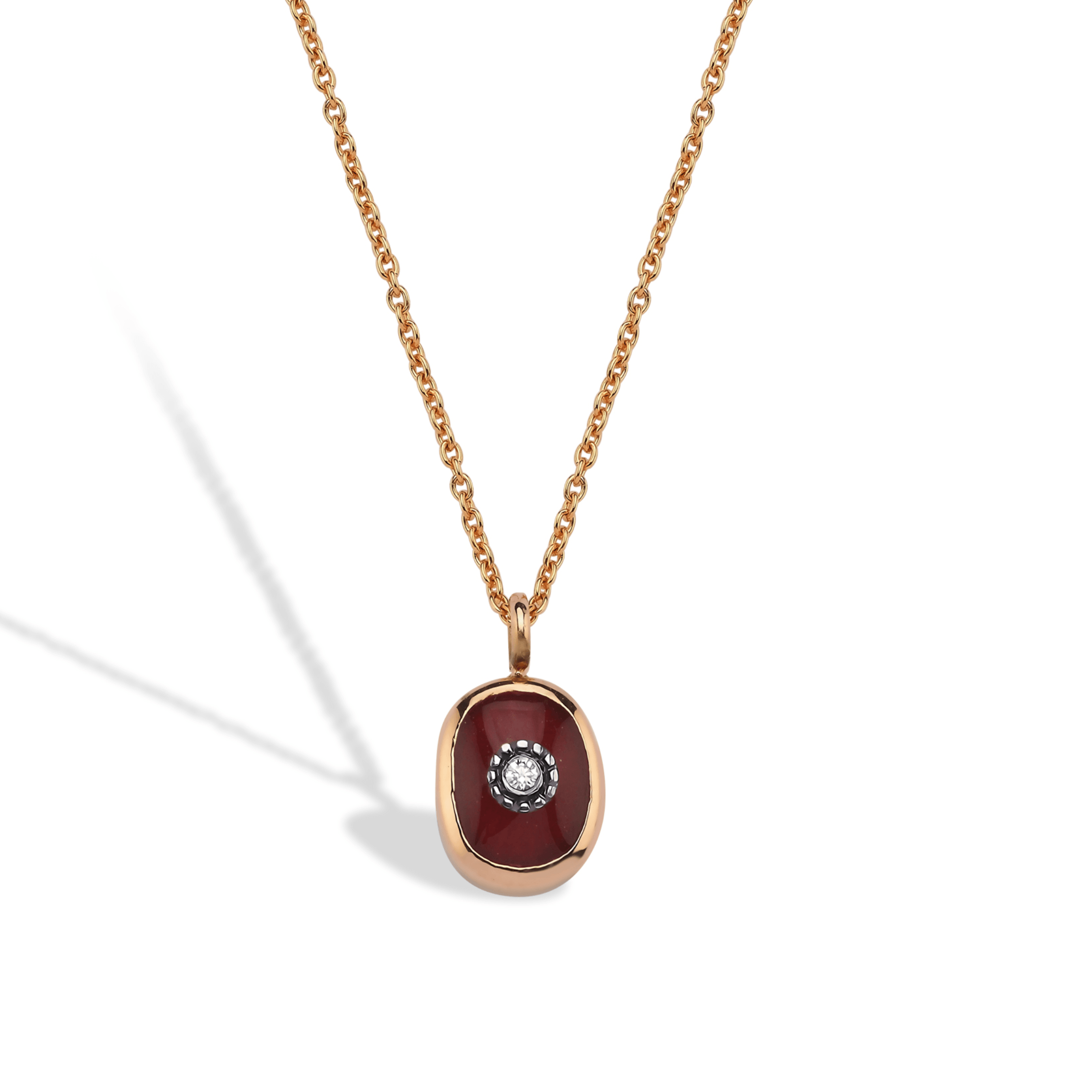 Istanbul Series Oval Diamond Stone Women's Gold Necklace