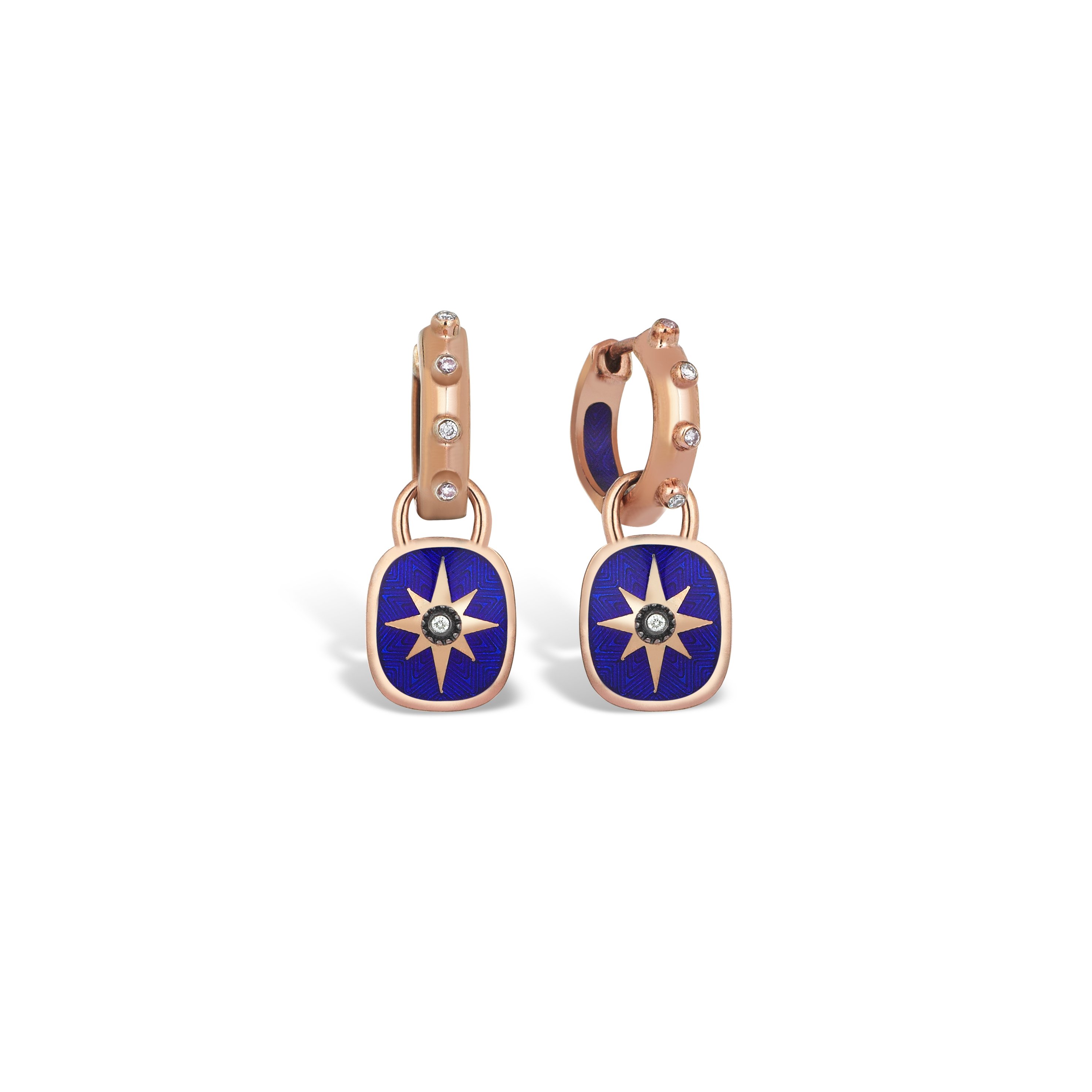 Charm & More Oval Diamond Enamel Earrings