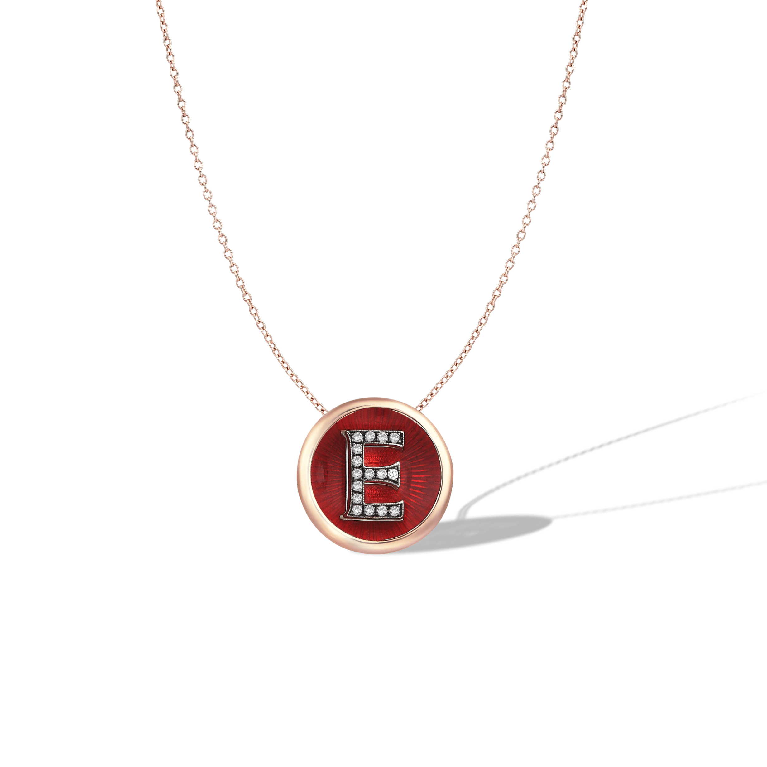 Istanbul Series Letter Enamel Diamond Gold Necklace