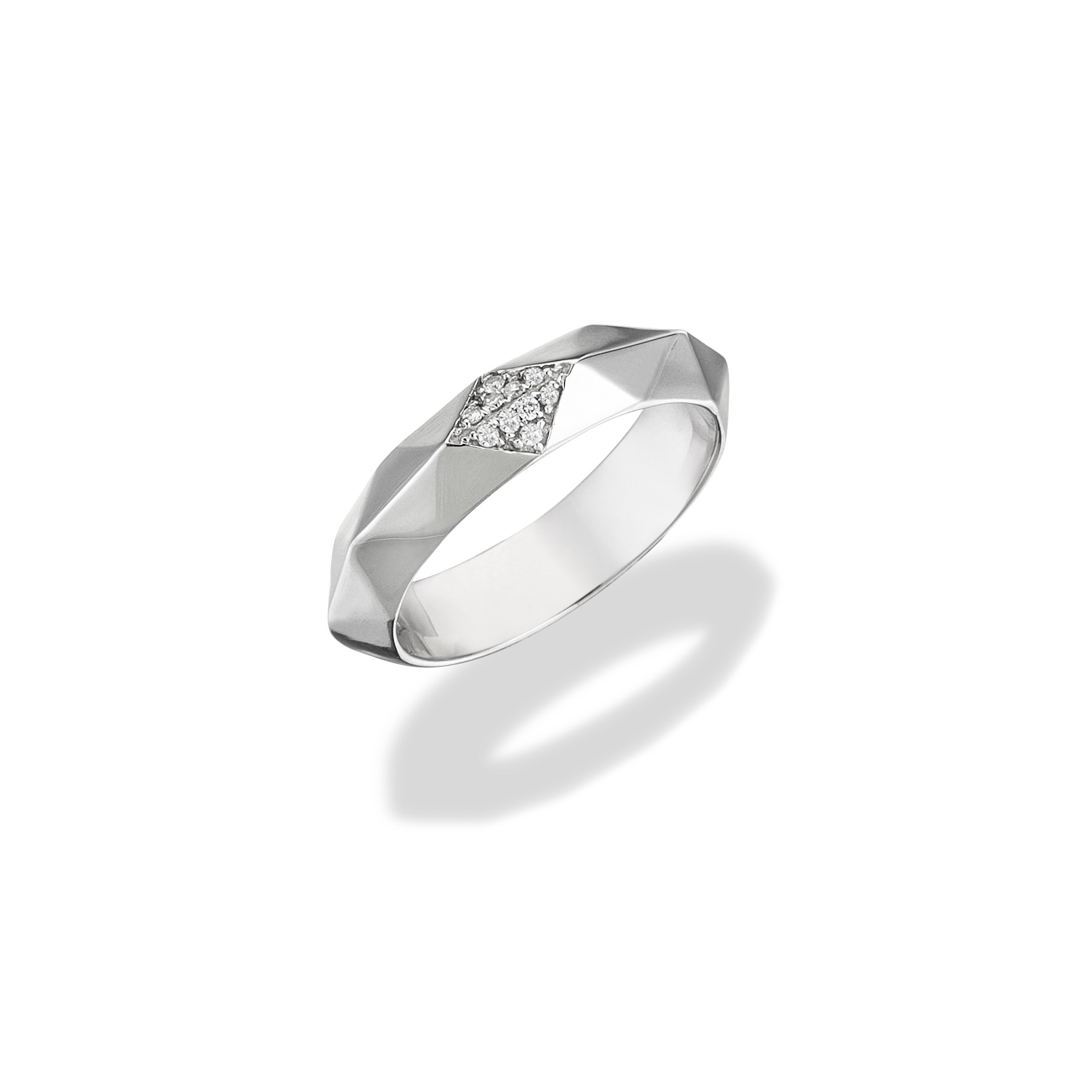 Charm & More Stone Silver Ring - Diamond