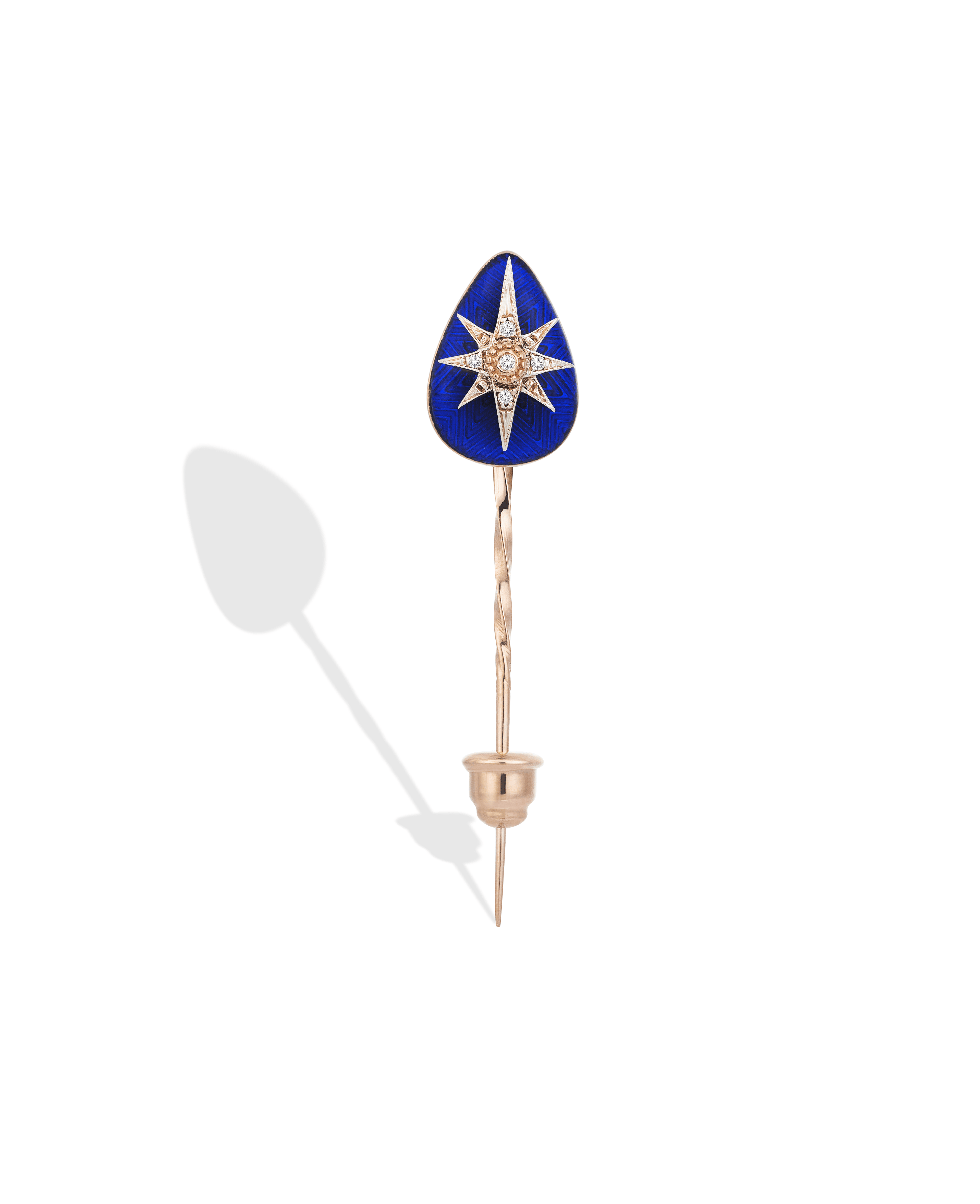 Charm & More Diamond Enamel Brooch - Blue 