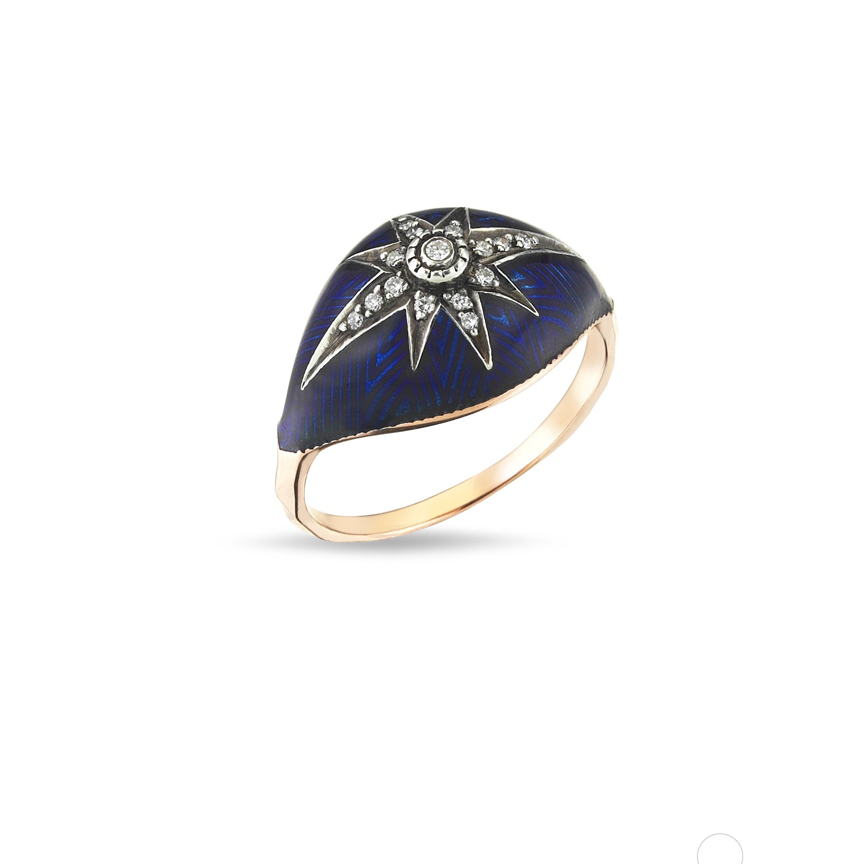 Istanbul Series North Star Enamel Diamond Stone Gold Women's Ring