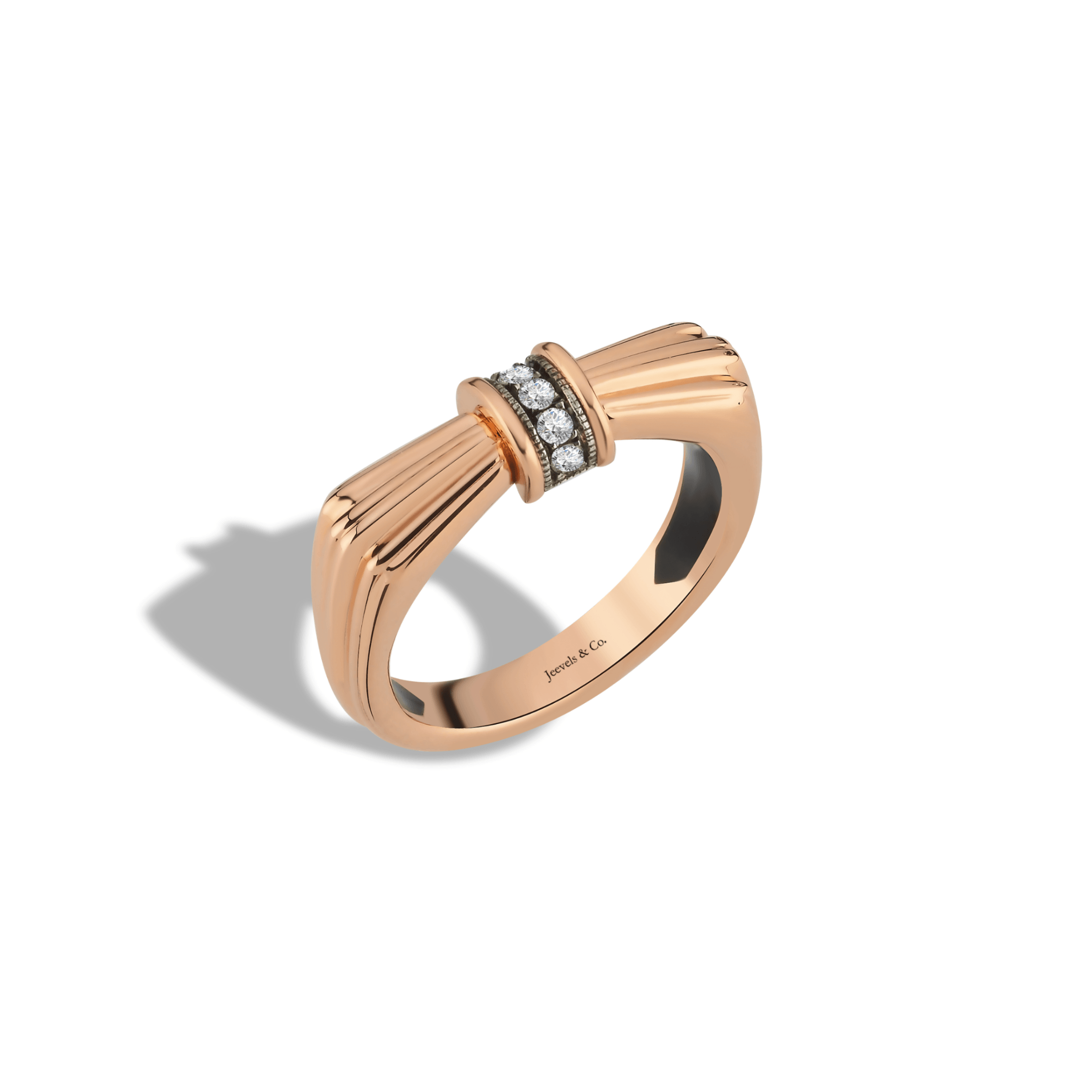 Nature Reflection Diamond Stone Women's Gold Ring