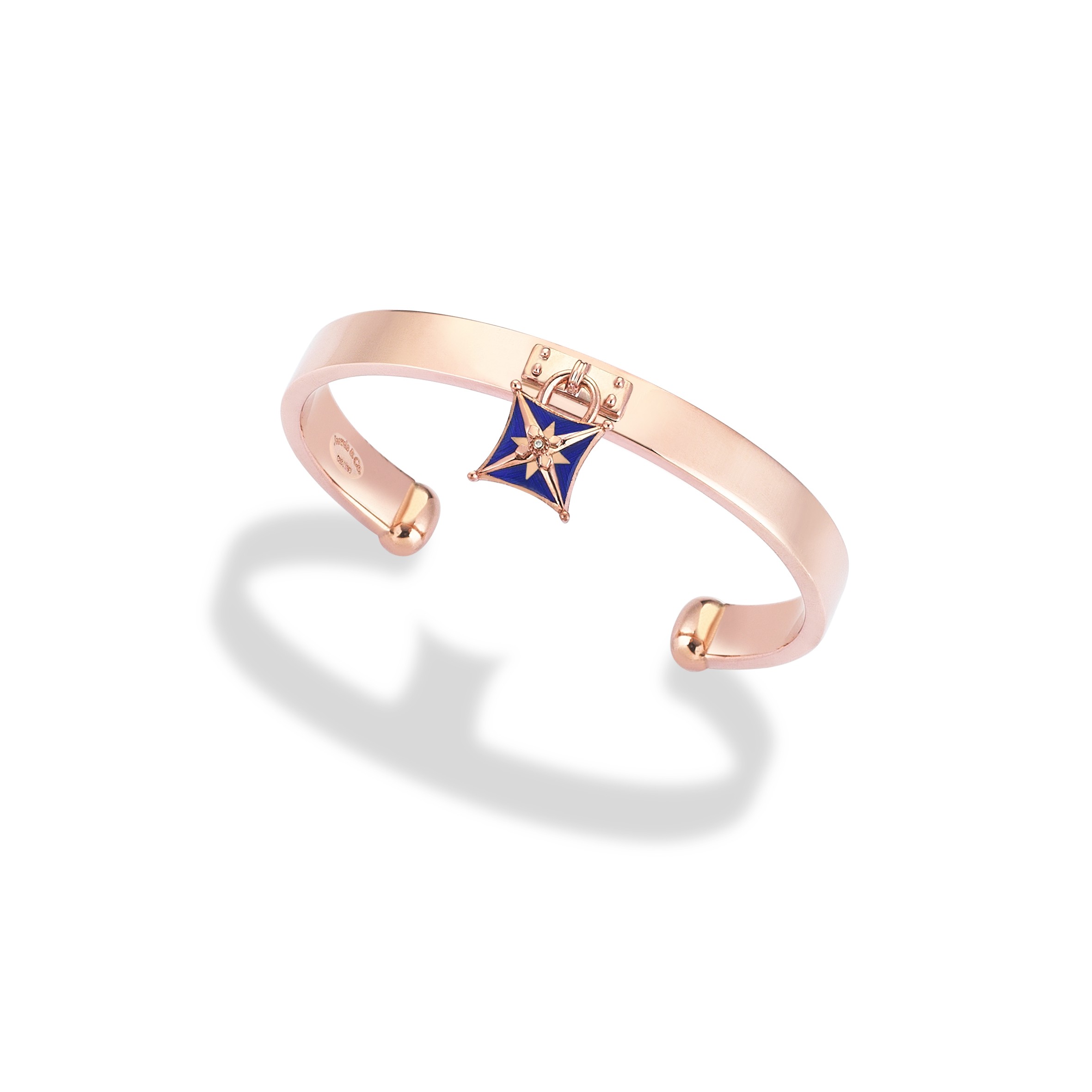 Charm & More Square Diamond Enamel BangleCharm & More Square Diamond Enamel Bangle - Rose