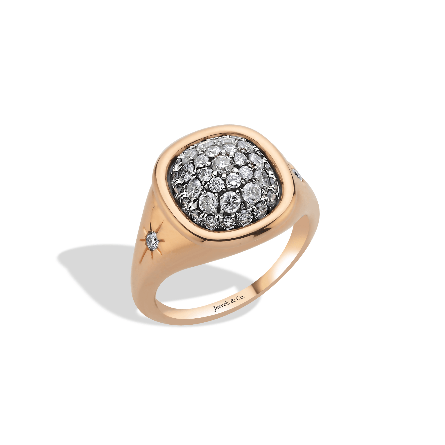 Nature Reflection Oval Diamond Stone Gold Ring