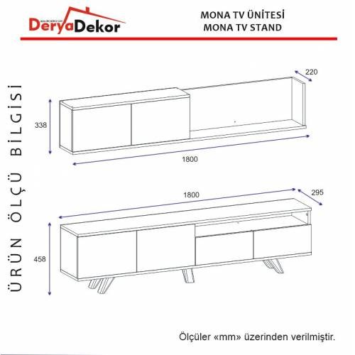 DERYA DEKOR MONO TV ÜNİTESİ ALT ÜST TAKIM