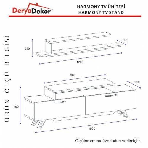 DERYA DEKOR HARMONY ÜST RAFLI TV ÜNİTESİ