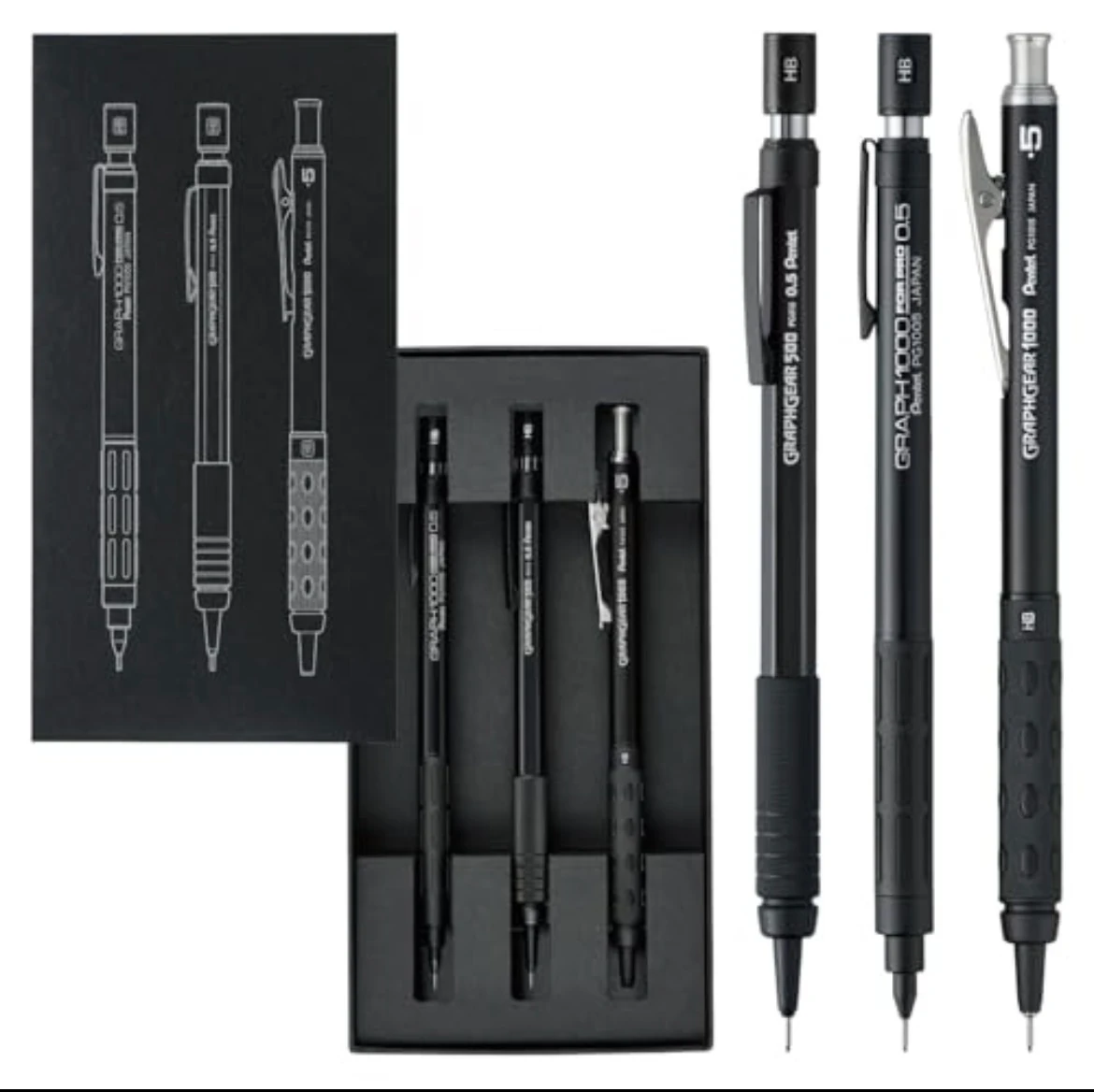 Pentel 60.Yıl Limited Edition 3Lü Çizim Seti (0,5mm)